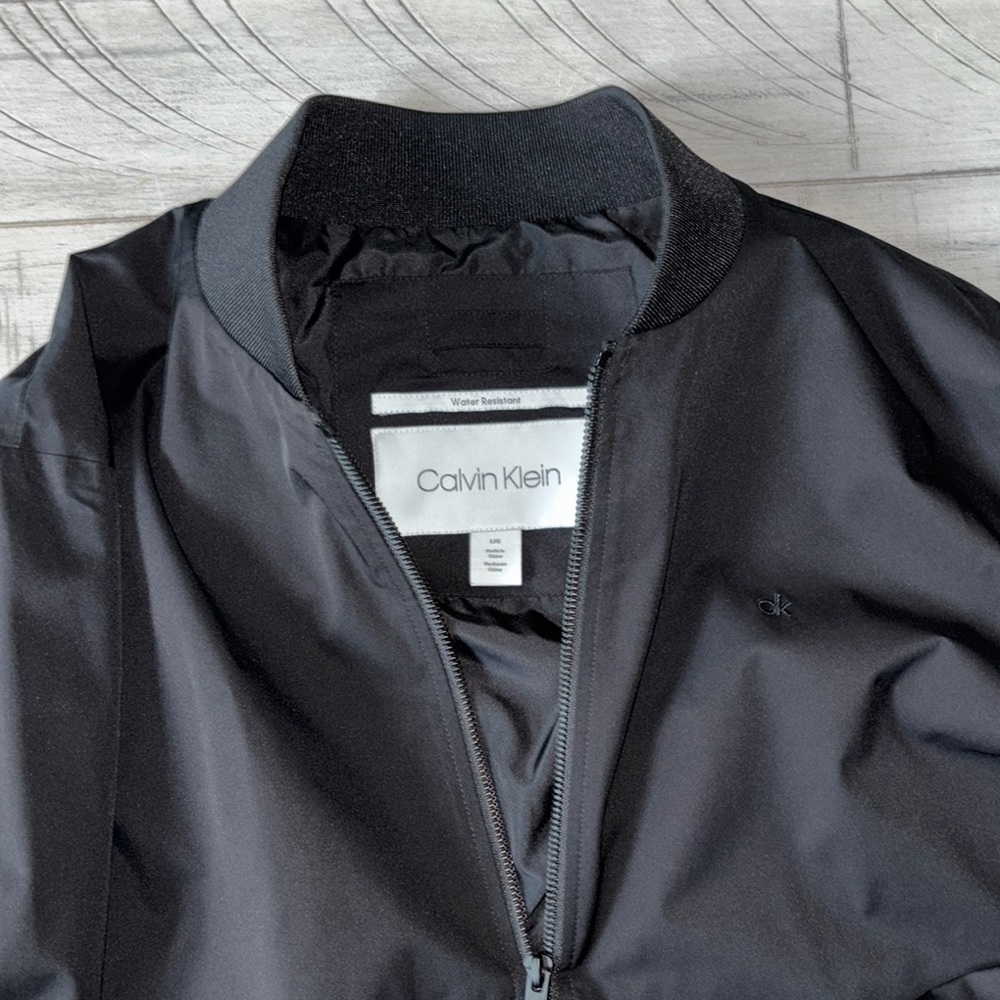 Calvin Klein Black Bomber Jacket Minimalist Design